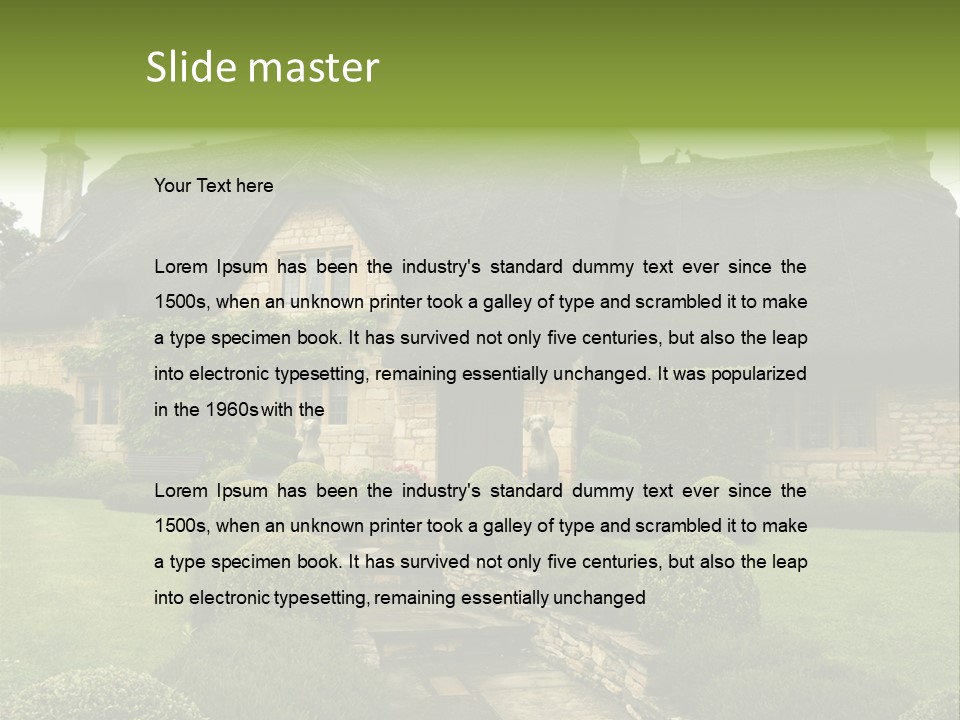 Country House With Landscaping PowerPoint Template