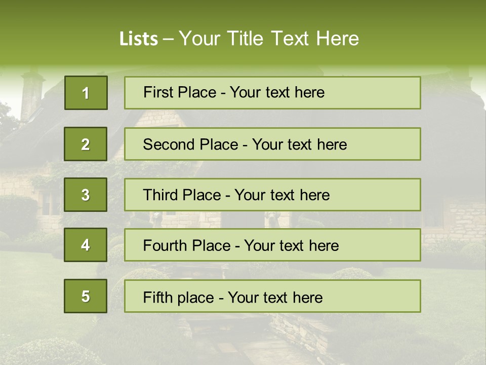 Country House With Landscaping PowerPoint Template