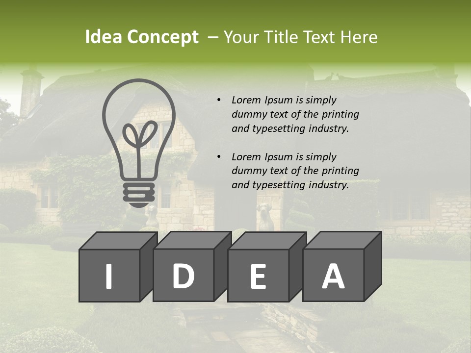 Country House With Landscaping PowerPoint Template