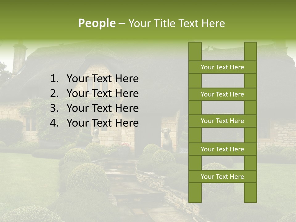 Country House With Landscaping PowerPoint Template