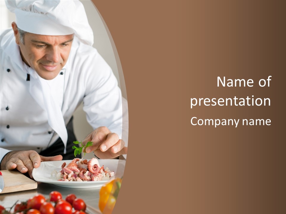 The Chef Prepares A Dish PowerPoint Template