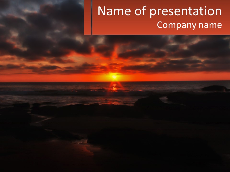 Sunset At Sea PowerPoint Template