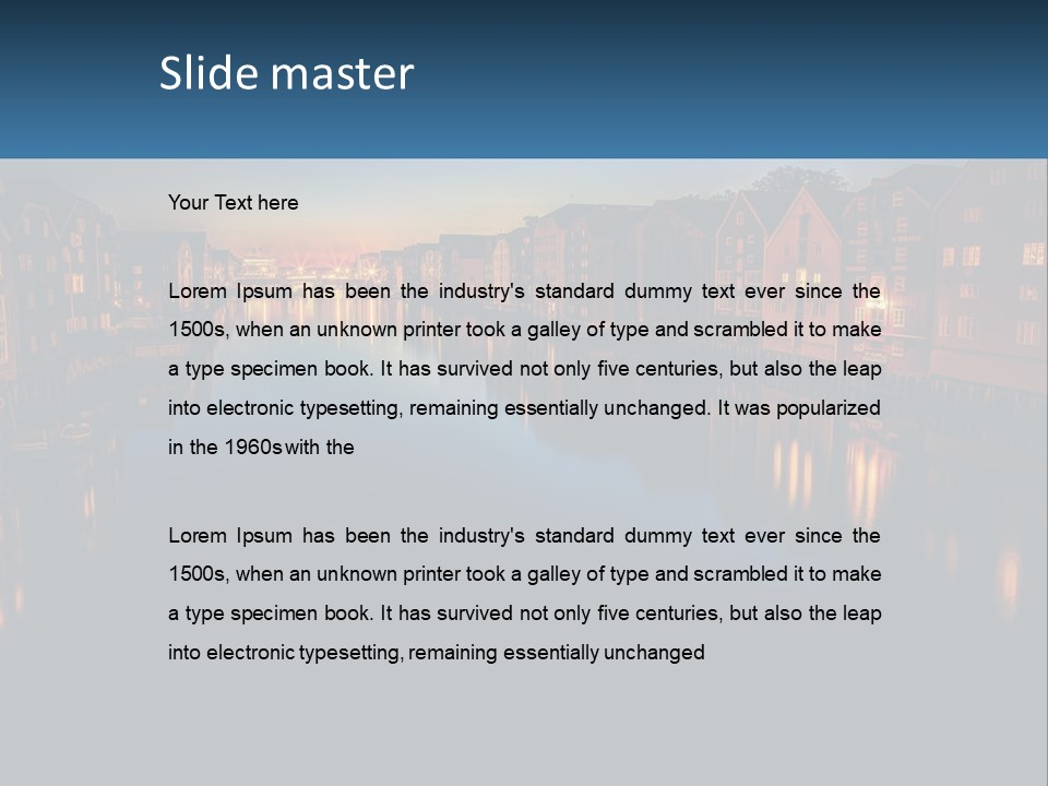 Night City On The Water PowerPoint Template