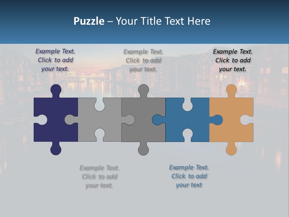 Night City On The Water PowerPoint Template