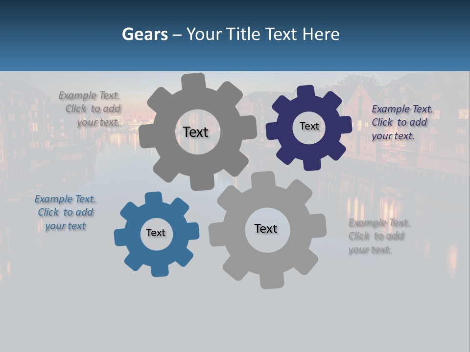 Night City On The Water PowerPoint Template