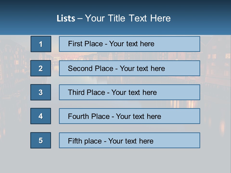 Night City On The Water PowerPoint Template