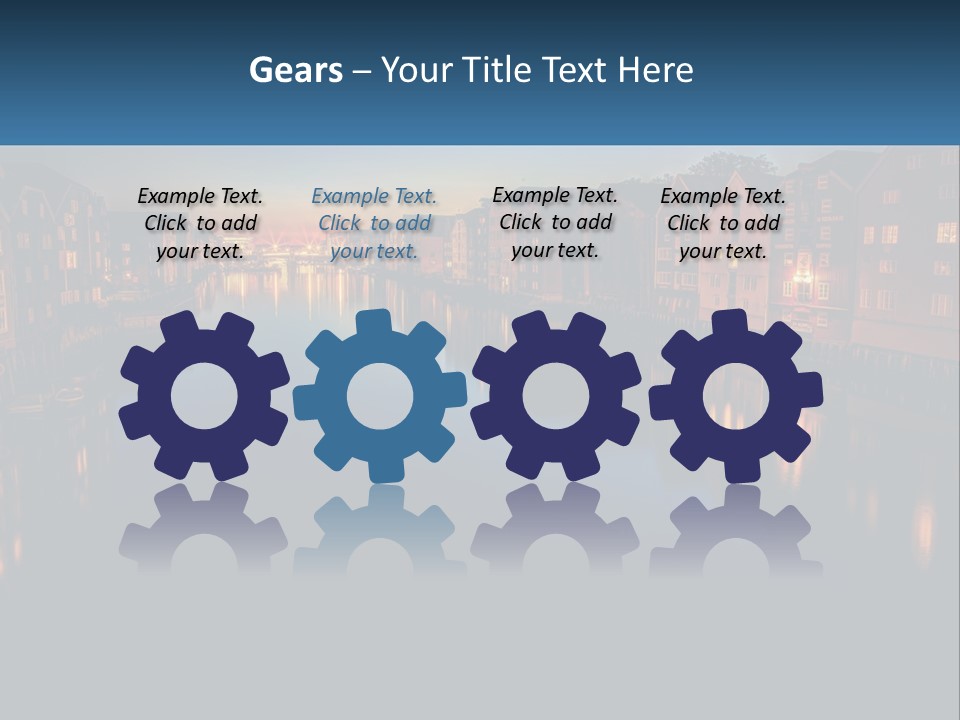 Night City On The Water PowerPoint Template