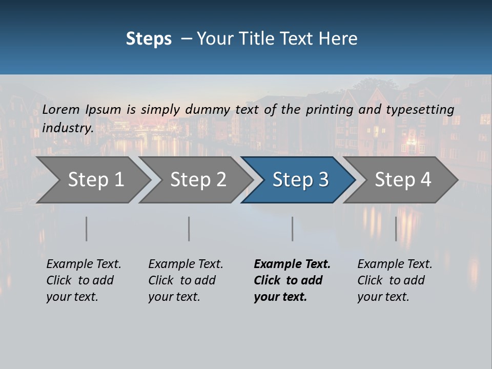 Night City On The Water PowerPoint Template