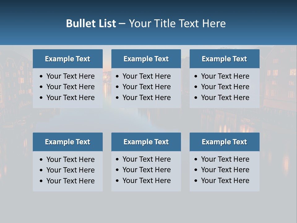 Night City On The Water PowerPoint Template