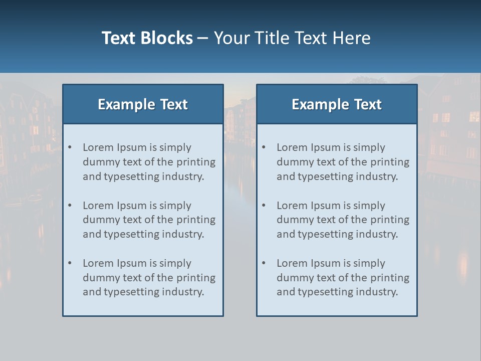 Night City On The Water PowerPoint Template