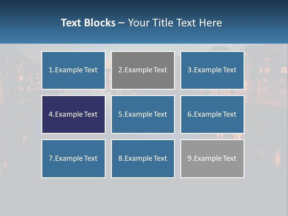 Night City On The Water PowerPoint Template