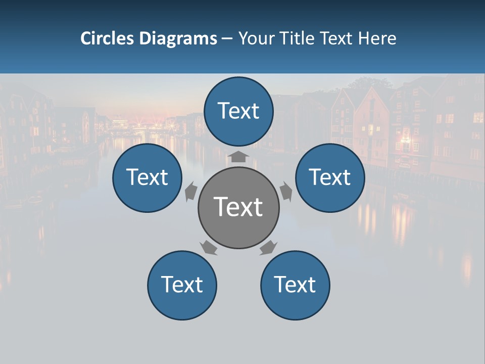 Night City On The Water PowerPoint Template