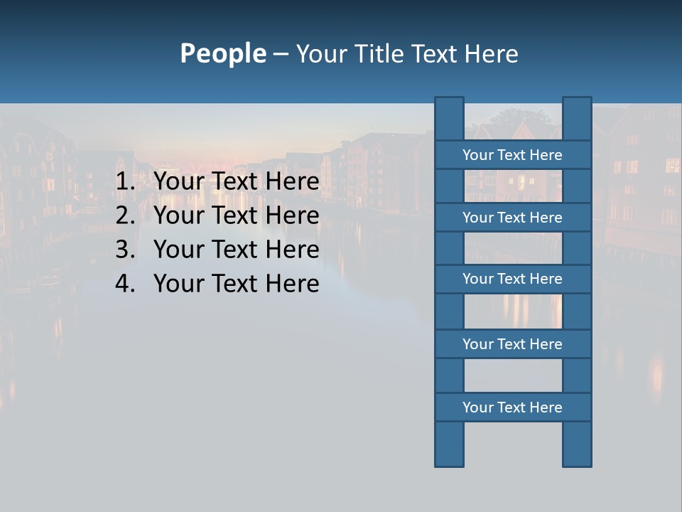 Night City On The Water PowerPoint Template