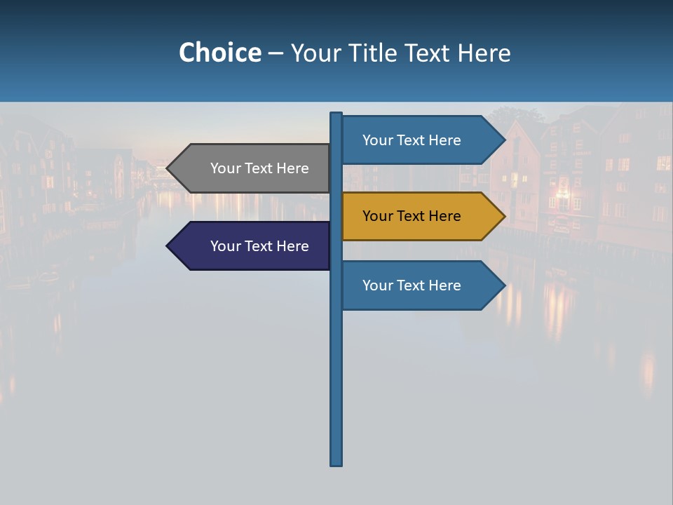 Night City On The Water PowerPoint Template