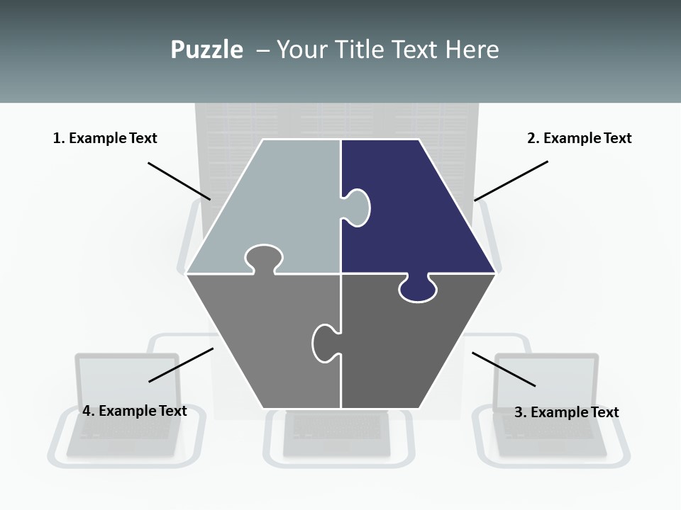 Computers Are Connected To The Server PowerPoint Template