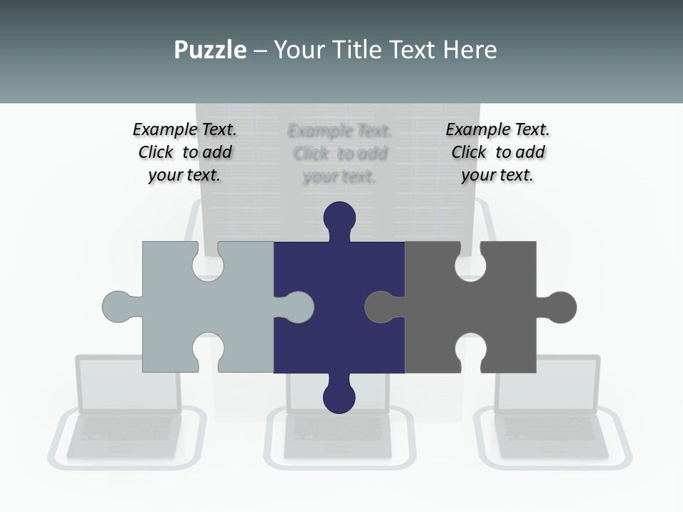 Computers Are Connected To The Server PowerPoint Template