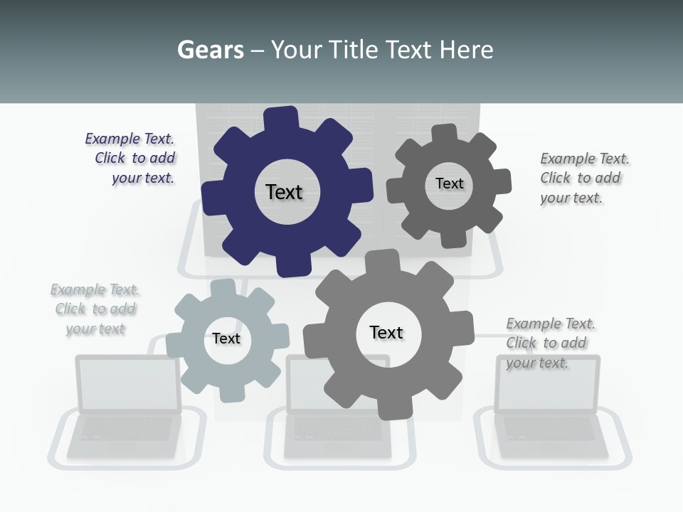 Computers Are Connected To The Server PowerPoint Template