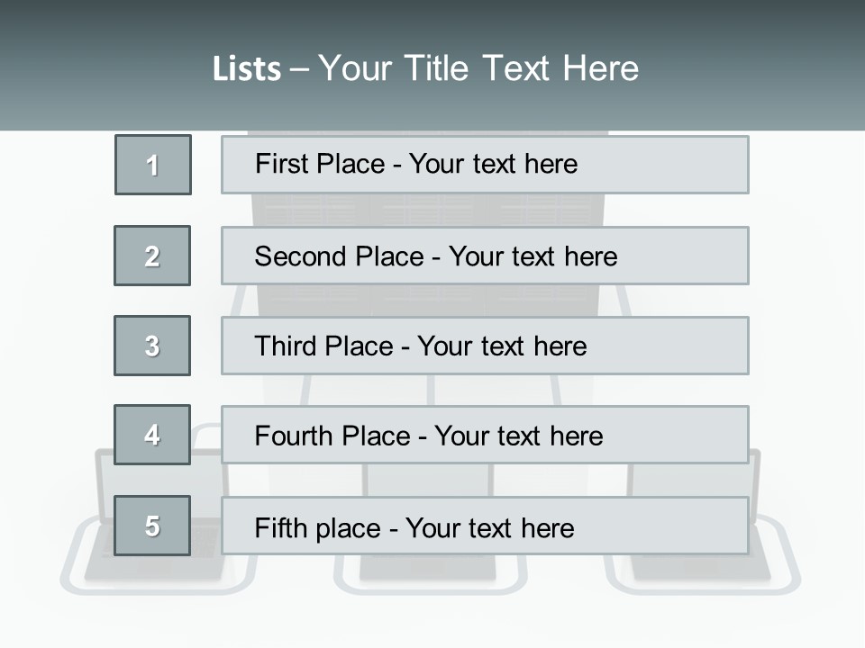 Computers Are Connected To The Server PowerPoint Template