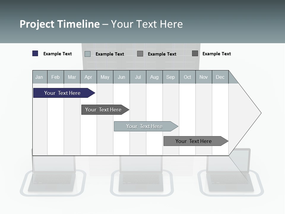 Computers Are Connected To The Server PowerPoint Template