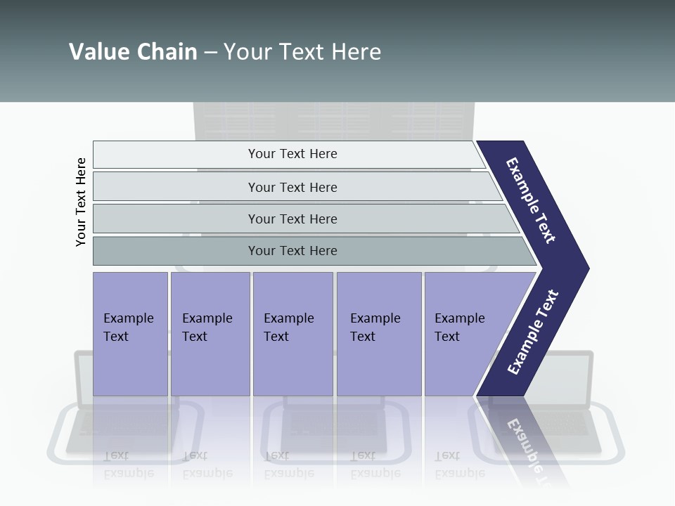 Computers Are Connected To The Server PowerPoint Template