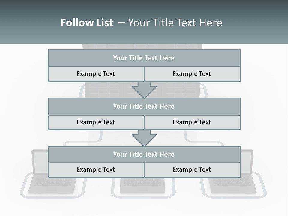 Computers Are Connected To The Server PowerPoint Template