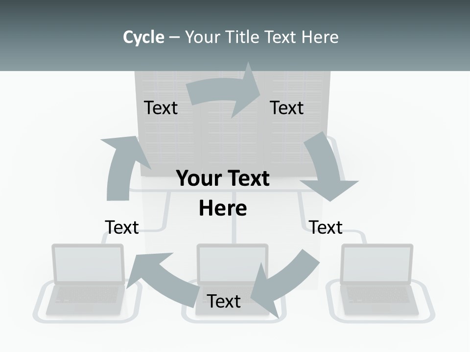 Computers Are Connected To The Server PowerPoint Template
