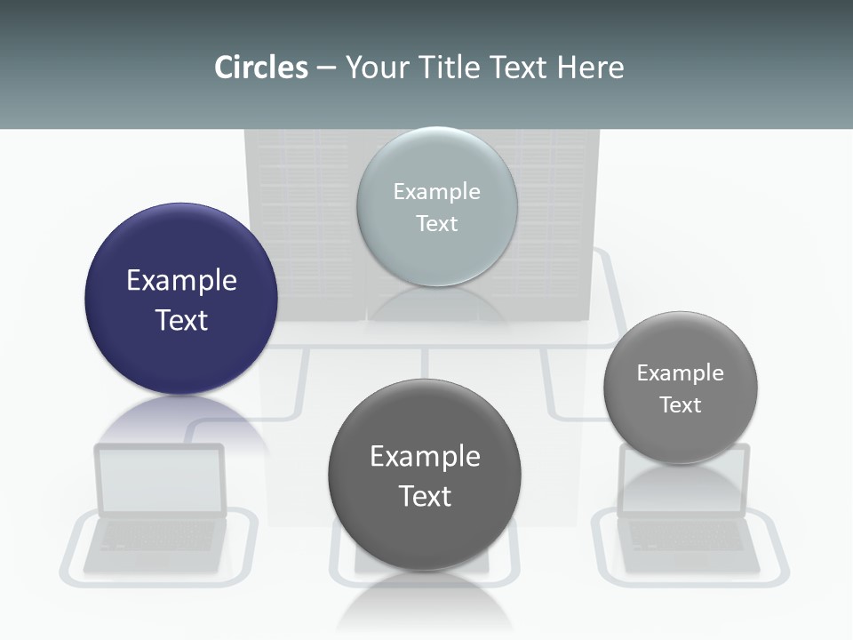 Computers Are Connected To The Server PowerPoint Template