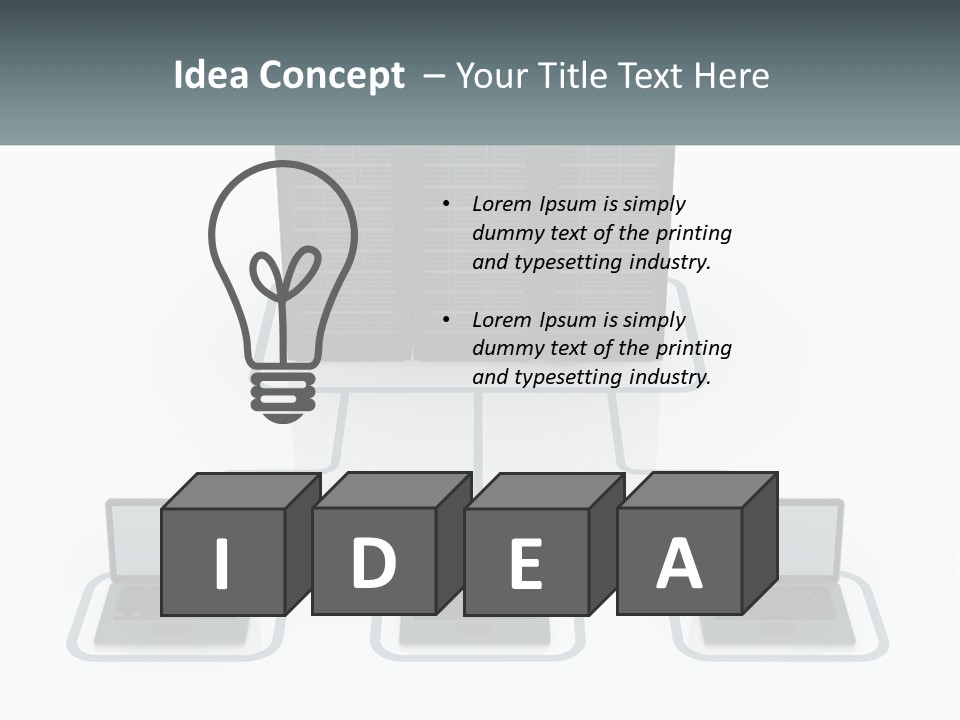 Computers Are Connected To The Server PowerPoint Template