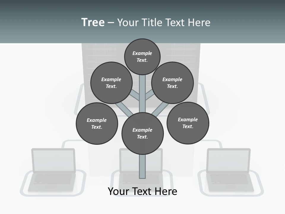 Computers Are Connected To The Server PowerPoint Template
