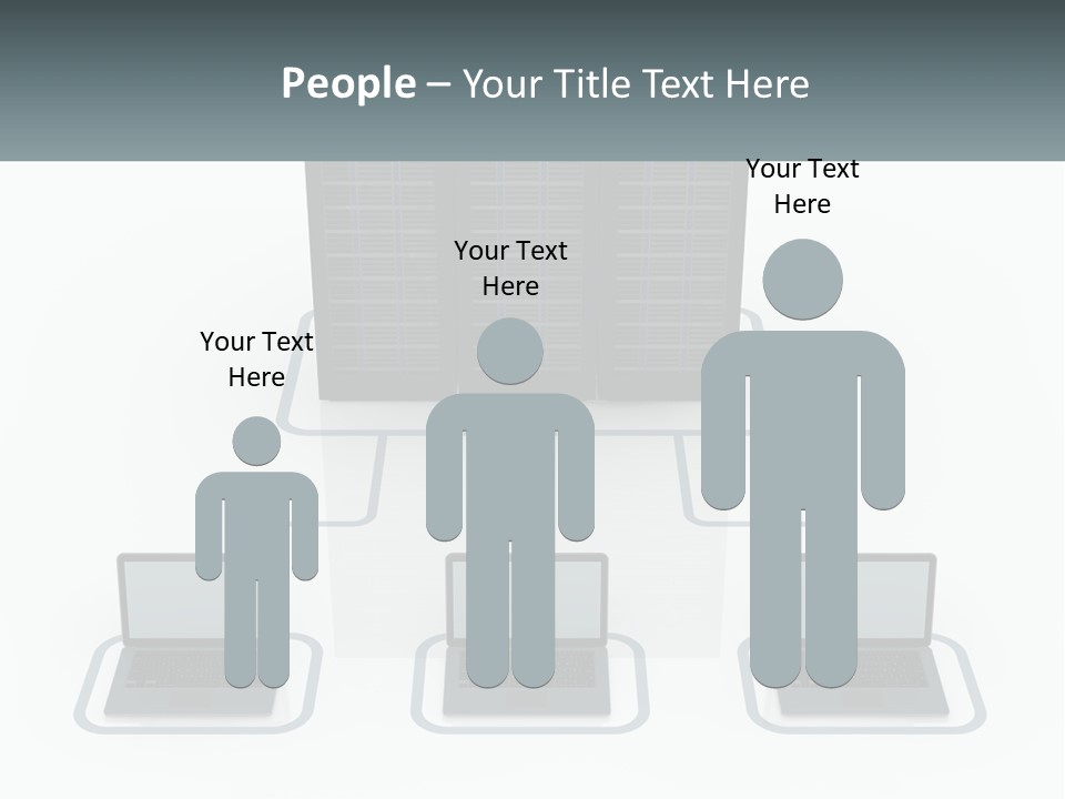 Computers Are Connected To The Server PowerPoint Template