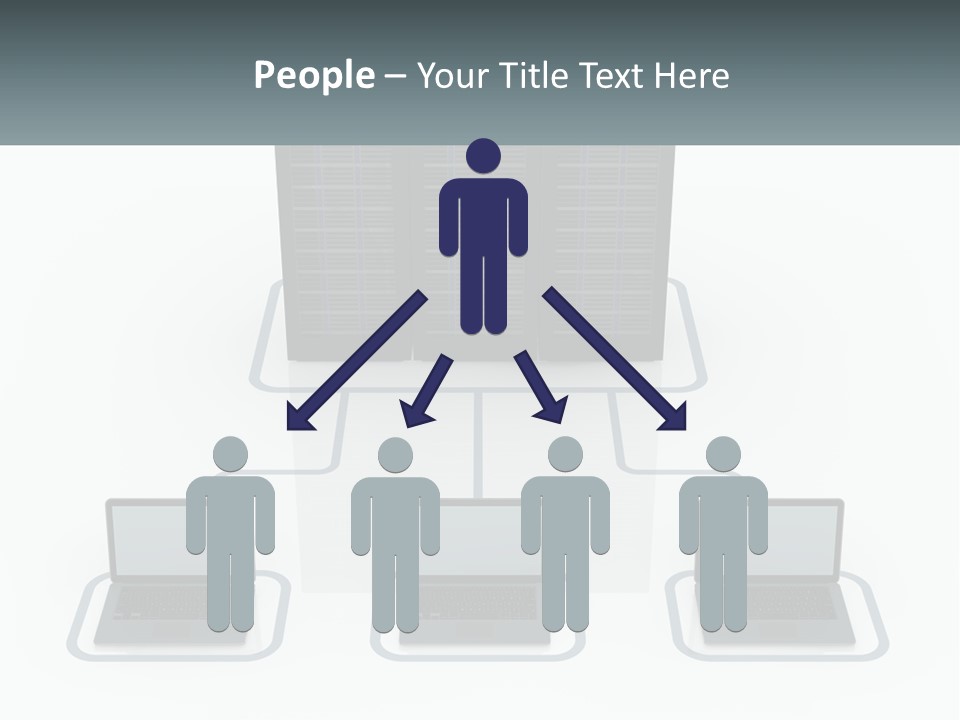 Computers Are Connected To The Server PowerPoint Template
