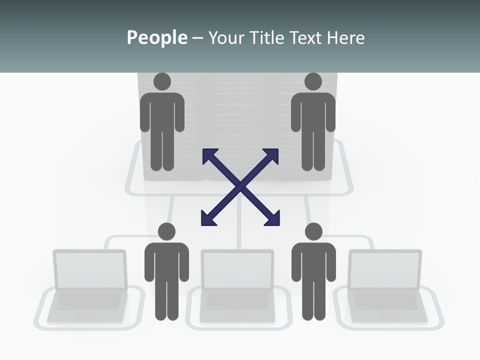 Computers Are Connected To The Server PowerPoint Template