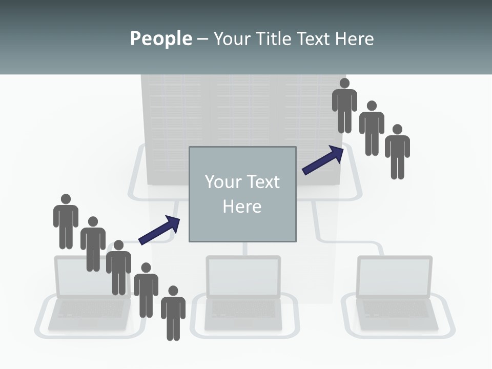 Computers Are Connected To The Server PowerPoint Template