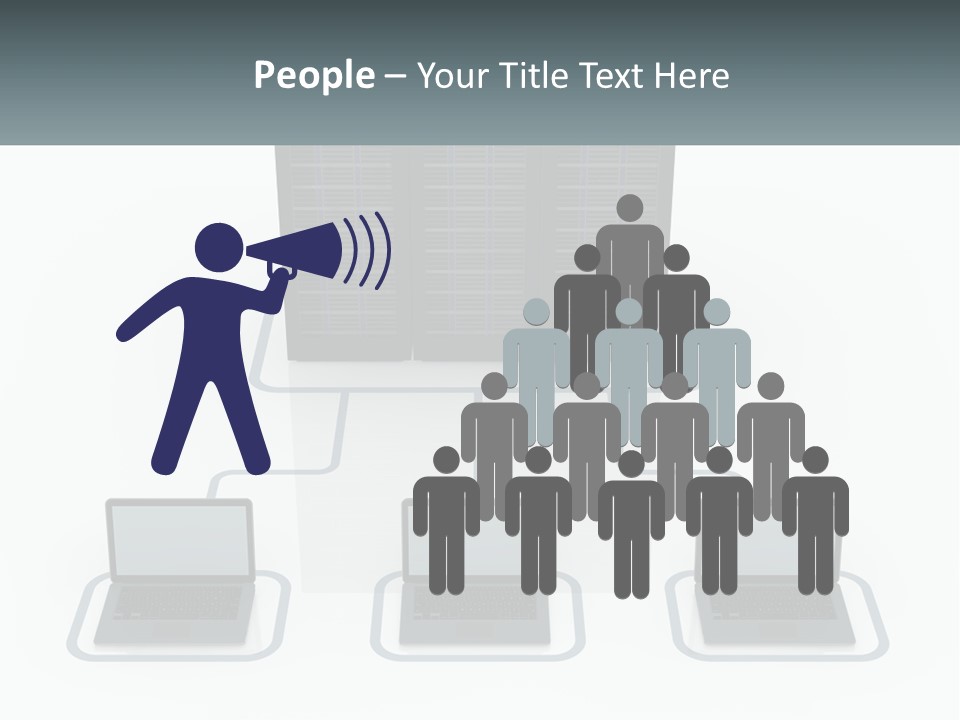 Computers Are Connected To The Server PowerPoint Template