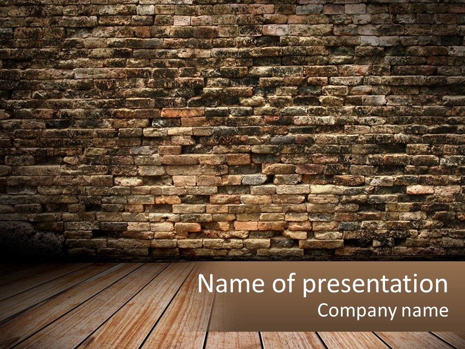 Interior, Brick Wall PowerPoint Template