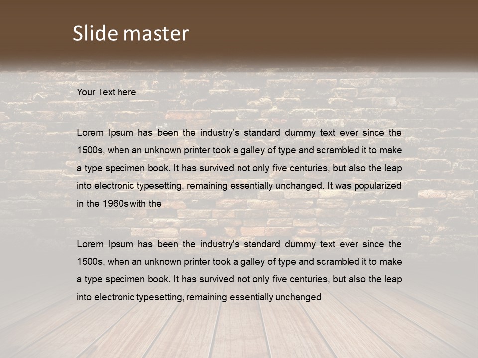 Interior, Brick Wall PowerPoint Template