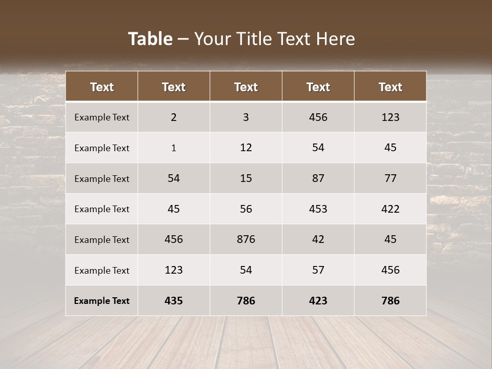 Interior, Brick Wall PowerPoint Template