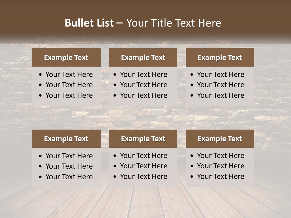 Interior, Brick Wall PowerPoint Template
