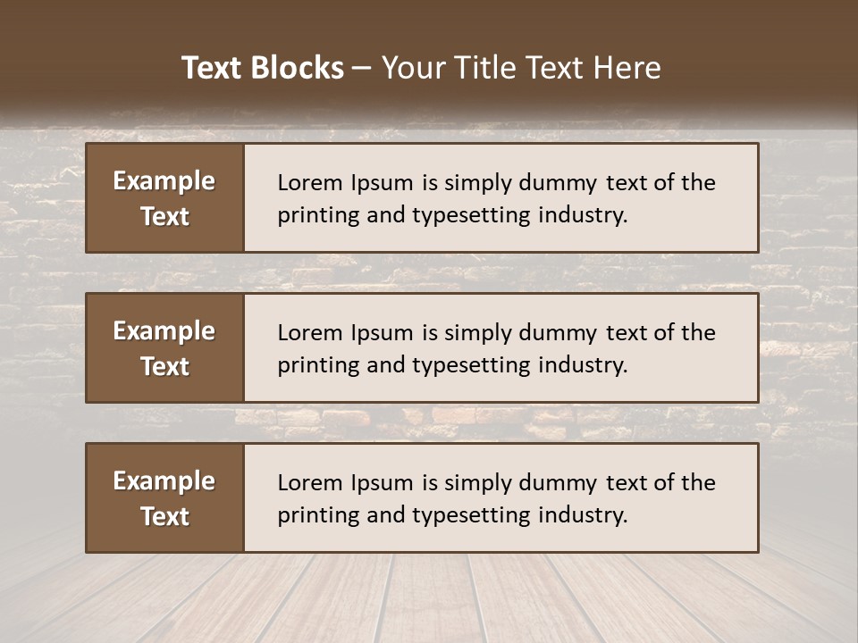 Interior, Brick Wall PowerPoint Template