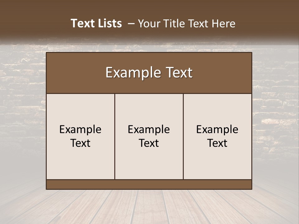 Interior, Brick Wall PowerPoint Template