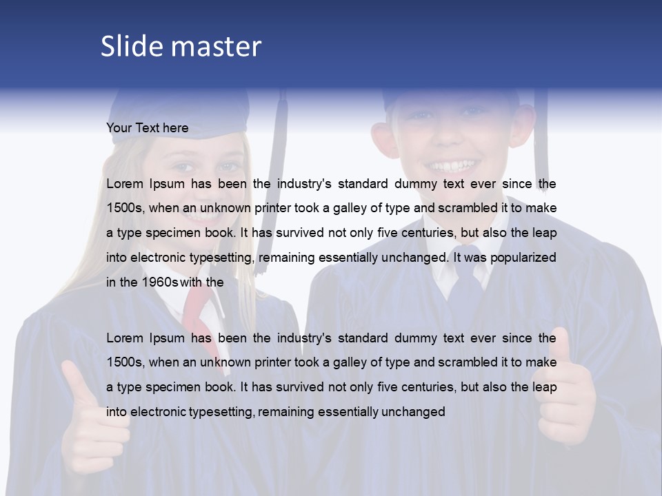 Teen Cap And Gown Set PowerPoint Template