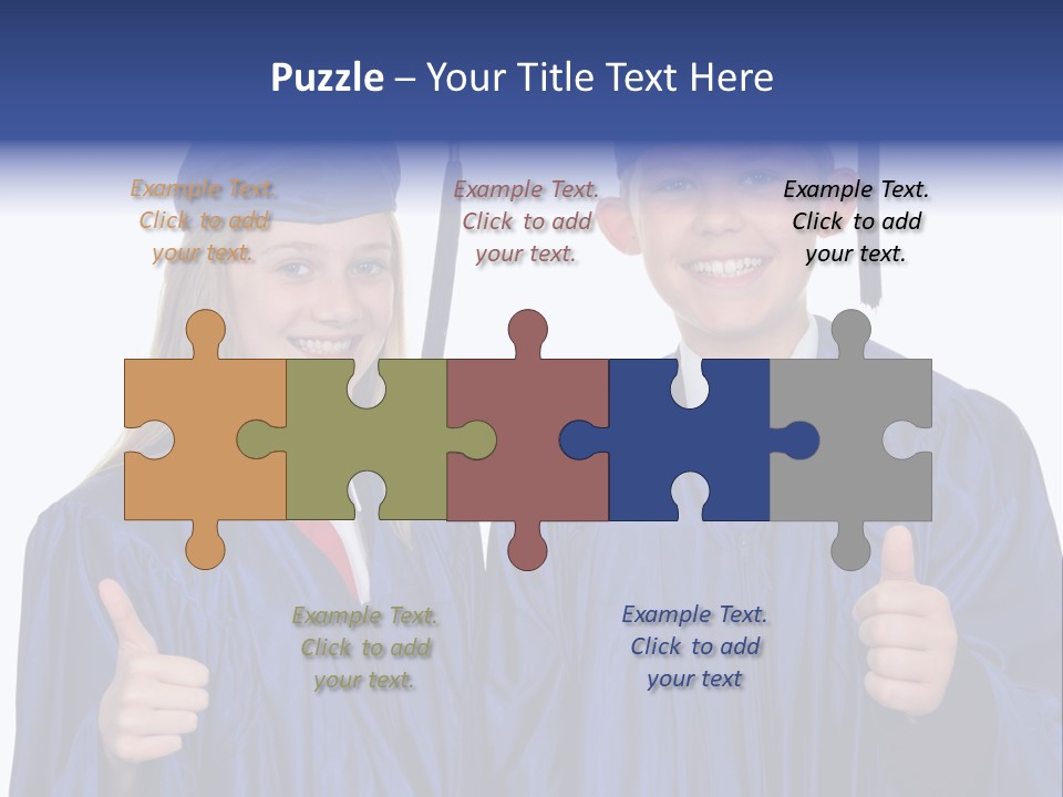 Teen Cap And Gown Set PowerPoint Template