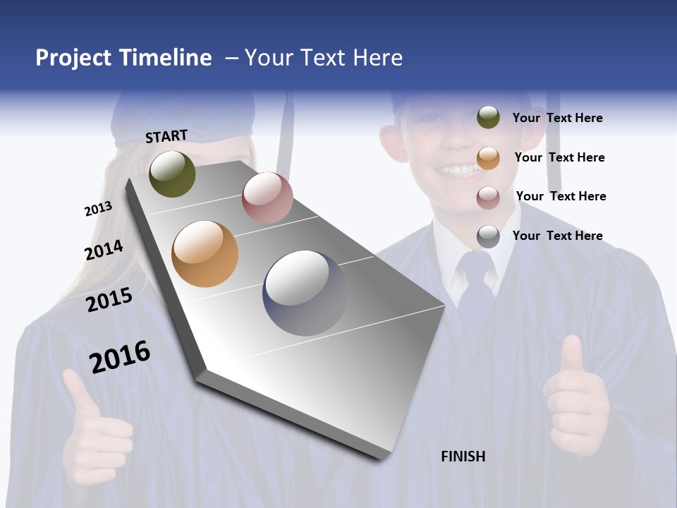 Teen Cap And Gown Set PowerPoint Template