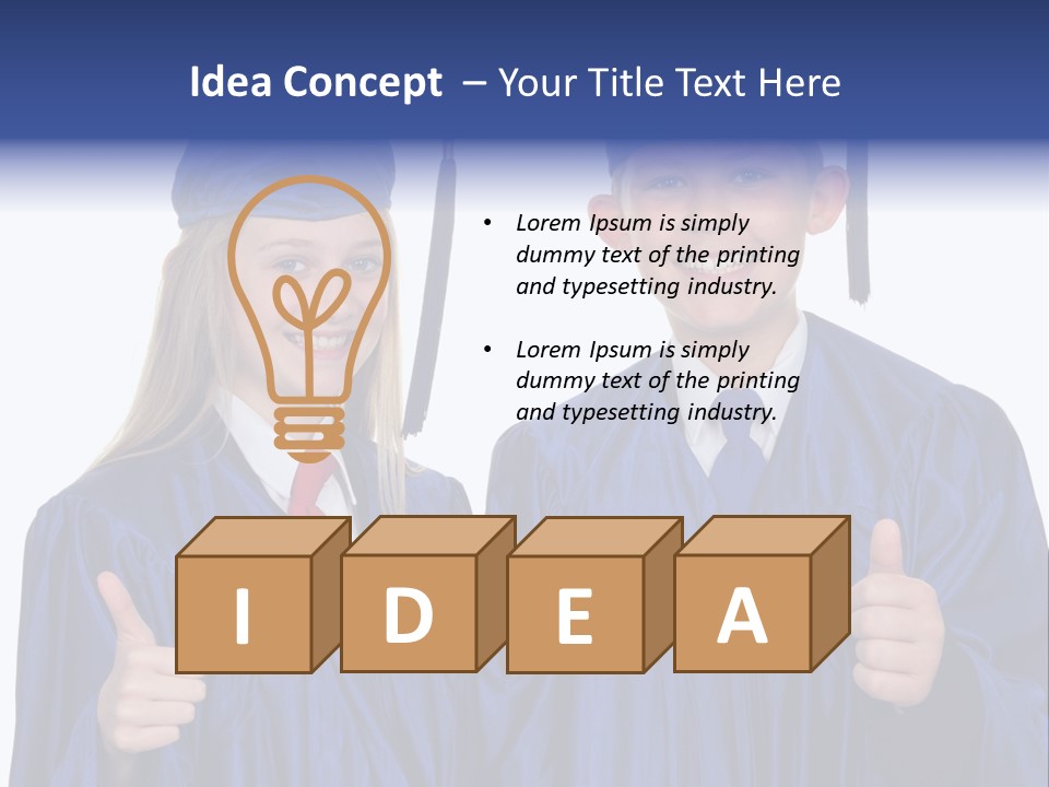 Teen Cap And Gown Set PowerPoint Template