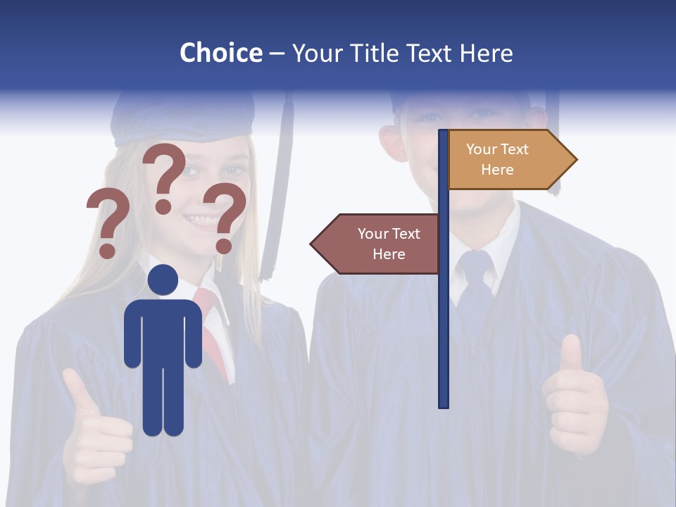 Teen Cap And Gown Set PowerPoint Template