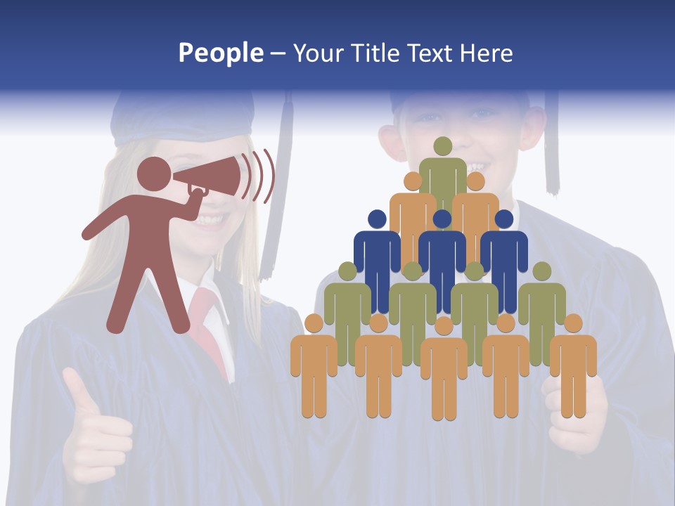 Teen Cap And Gown Set PowerPoint Template