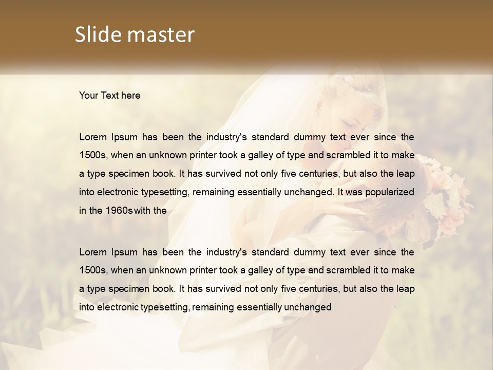 The Bride And Groom Kiss PowerPoint Template