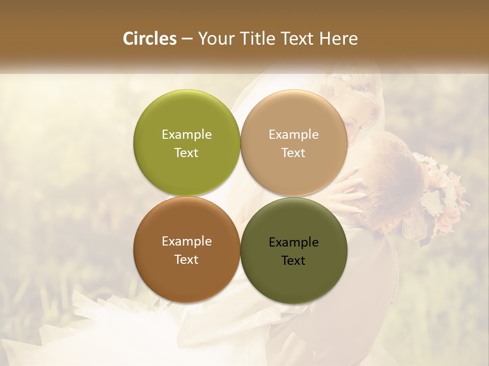 The Bride And Groom Kiss PowerPoint Template