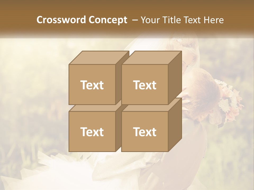 The Bride And Groom Kiss PowerPoint Template