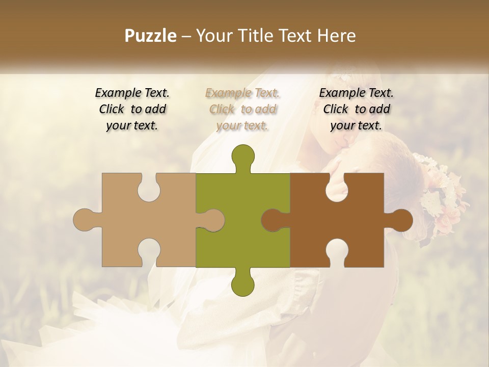 The Bride And Groom Kiss PowerPoint Template